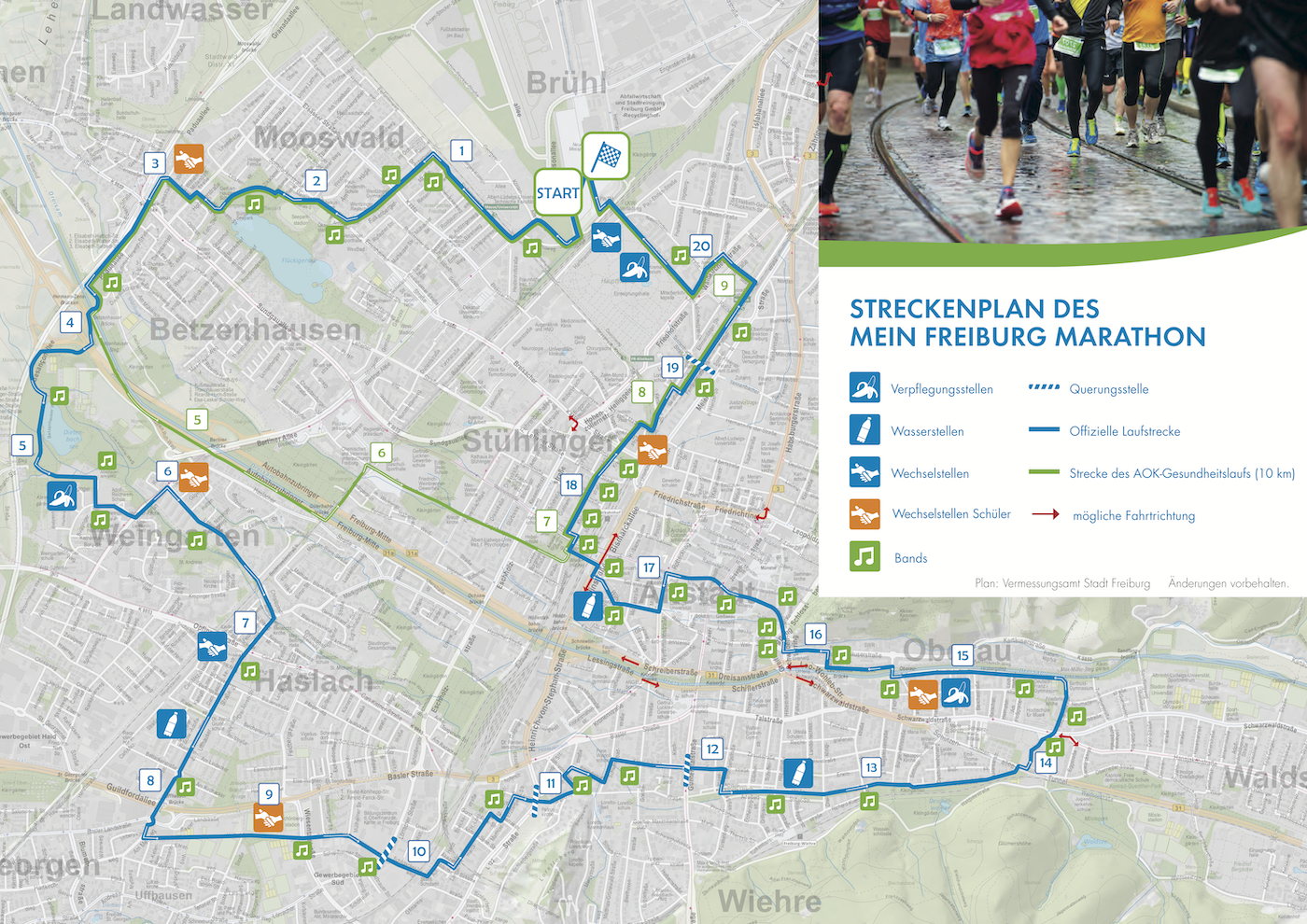 Streckenplan MEIN FREIBURG MARATHON 2021