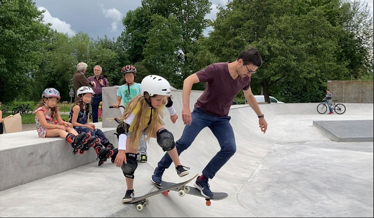 Eröffnung Skaterpark Dietenbachpark Martin Horn Skatebord